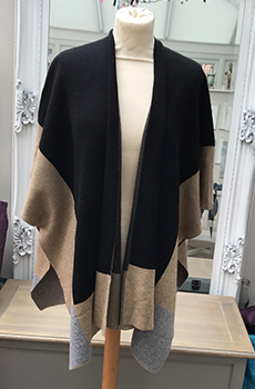 wrap with button sleeve detail-grey-taupe